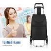 Foldable Aluminium Shopping Cart Trolley Dolly Bag w/ Tri Wheels Black