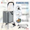 Collapsible Shopping Trolley Cart Folding Shopping Bag on Wheels Grey