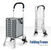 Collapsible Shopping Trolley Cart Folding Shopping Bag on Wheels Grey
