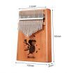 Melodic 17 Keys Koala Kalimba Mahogany Wood Thumb Piano Finger Percussion w/ Tuning Hammer