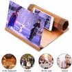 12 Inch Foldable Smart Phone Screen Amplifier Projector Wooden Phone Holder Stand with 3D Screen Magnifying Amplifying Glass