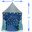 Rocket Tent Children Castle Playhouse for Boys Girls Toddler, Indoor & Outdoor Use