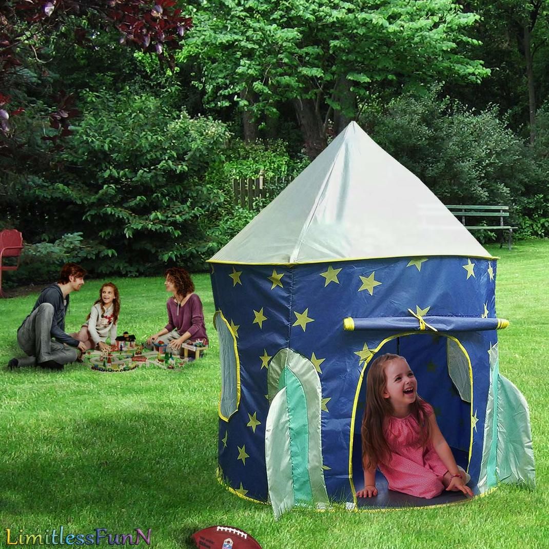 Rocket Tent Children Castle Playhouse for Boys Girls Toddler, Indoor & Outdoor Use