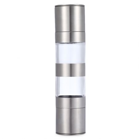 2 in 1 Manual Stainless Steel Pepper Salt Mill Grinder Kitchen Accessory