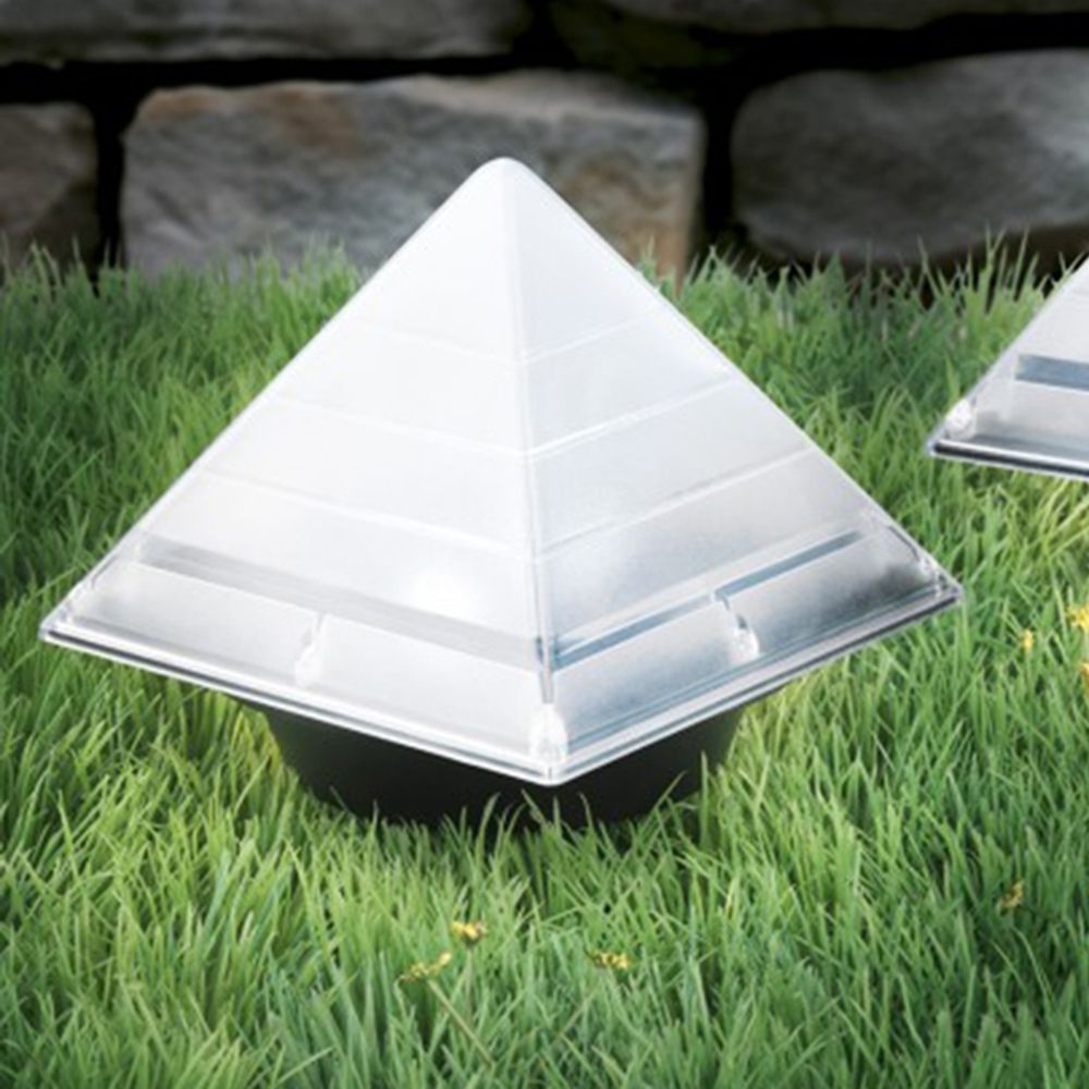 BRELONG Sensor Solar Ground Lights Pyramid Shaped Underground Buried Light Outdoor Garden Lawn Path Lamp 1PC