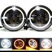 7inch Round Beam Headlights Halo Angle Eyes For Jeep 97-15 Wrangler JK/TJ/LJ