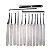 LOCKMALL Stainless Steel Hook Lock Pick Set - Silver + Black (15PCS)