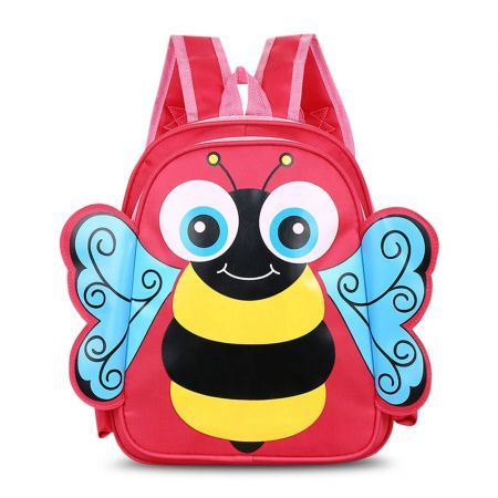 I091 School Bag Kindergarten Preschool Nylon Zipper Adjustable Wide Strap Backpack Kids