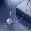 S925 Crystal Square Sterling Silver Necklace