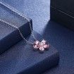 Sterling Silver Crystal Petal Necklace Pink/Platinum Plated
