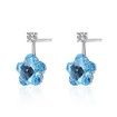 Crystal S925 Sterling Silver Lovely Flower Pop Earrings