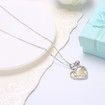 18/5000 S925 Sterling Silver Crystal Heart Pendant Necklace