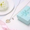 18/5000 S925 Sterling Silver Crystal Heart Pendant Necklace