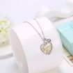 18/5000 S925 Sterling Silver Crystal Heart Pendant Necklace