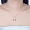 S925 Sterling Silver Necklace with Three-Colour Coil Diamond Pendant Necklace