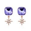 S925 M Bracket Earrings Purple