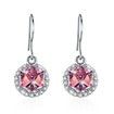 S925 Sterling Silver Sugar Drop Earrings Pink/Platinum Plated