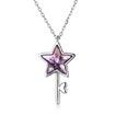 S925 Five-Pointed Star Necklace Purple/Platinum Plated
