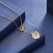 S925 Sterling Silver Heart-Shaped Crystal Pendant Necklace in Gold/Gold-Plated