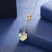 S925 Sterling Silver Heart-Shaped Crystal Pendant Necklace in Gold/Gold-Plated