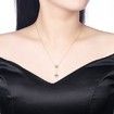 S925 Sterling Silver Heart-Shaped Crystal Pendant Necklace in Gold/Gold-Plated