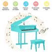 Melodic 30 Keys Classic Kids Piano Wooden Baby Grand Piano with Bench Green