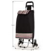 Shopping Trolley Foldable Cart Multi Terrain Aluminium Dolly Grocery Waterproof Storage Bag Tri-Wheel Black