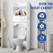 Over the Toilet Storage Cabinet Shelf Bathroom Organiser Stand White