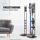 Freestanding Cordless Vacuum Cleaner Metal Stand Rack Hook Compatible for Dyson V6 V7 V8 V10 V11 V12 V15 Black