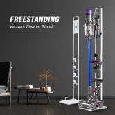 Freestanding Cordless Vacuum Cleaner Metal Stand Rack Hook White