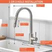 Touch On Kitchen Faucet with Pull Down Sprayer SUS304 Stainless Steel Smart Kitchen Sink Faucets with Deck Plate -Brushed Nickel