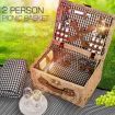 4 Person Picnic Basket Baskets Set Outdoor Blanket Deluxe Wicker Gift Storage
