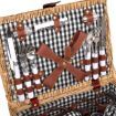4 Person Picnic Basket Baskets Set Outdoor Blanket Deluxe Wicker Gift Storage