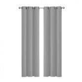 2x Blockout Curtains Panels 3 Layers Eyelet Room Darkening 132x213cm Grey