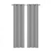 2x Blockout Curtains Panels 3 Layers Eyelet Room Darkening 132x213cm Grey