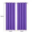 2x Blockout Curtains Panels 3 Layers Eyelet Room Darkening 140x230cm Purple