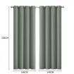 2x Blockout Curtains Panels 3 Layers Eyelet Room Darkening 140x230cm Grey