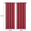 2x Blockout Curtains Panels 3 Layers Eyelet Room Darkening 140x230cm Burgundy
