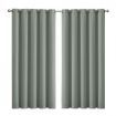 2x Blockout Curtains Panels 3 Layers Eyelet Room Darkening 180x230cm Grey
