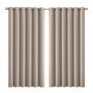 2x Blockout Curtains Panels 3 Layers Eyelet Room Darkening 240x230cm Beige