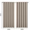 2x Blockout Curtains Panels 3 Layers Eyelet Room Darkening 240x230cm Beige