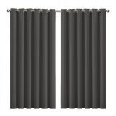 2x Blockout Curtains Panels 3 Layers Eyelet Room Darkening 240x230cm Charcoal