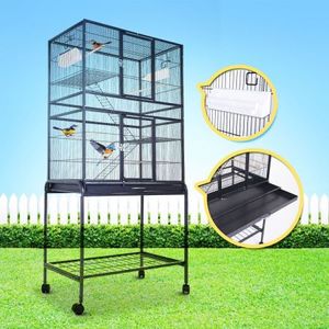 large bird cage on wheels