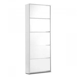 25 Pairs Mirrored Shoe Storage Cabinet