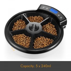 5 Meal Auto Pet Feeder Dog Cat Bowl Automatic Food Dispenser With
