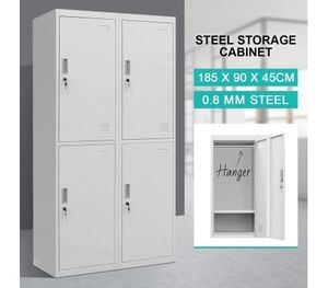 4 Doors Filing Cabinet Steel Lockable Storage Cupboard With Hanger