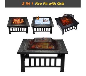 Maxkon 32 Fire Pit 3 In 1 Fireplace Brazier Patio Camping Heater