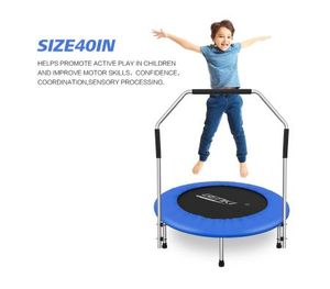 Genki 40 Kids Mini Round Trampoline Indoor Outdoor Exercise Rebounder W Safety Handle