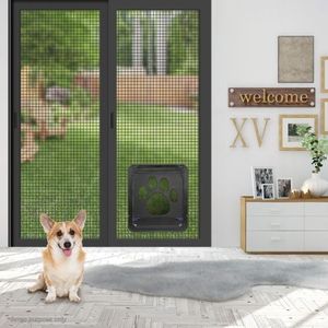 2 Way Locking Dog Cat Pet Secure Brushy Flap Door