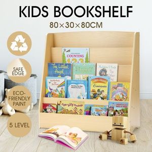 5 Level Kids Bookshelf Bookcase Rack Toy Storage Organizer Display